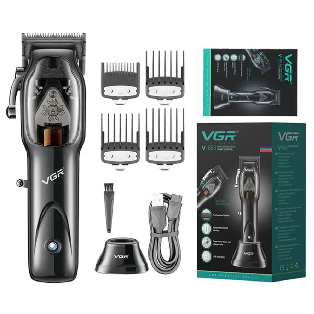 ماشین اصلاح موی سر وی جی ار مدل V-653 - رنگ: مشکی